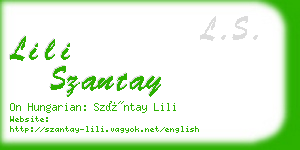 lili szantay business card